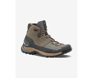 Bottes Salewa Puez Leather Mid Powertex vert gris marron beige - 46