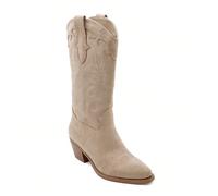 Bottes Santiagos Hautes à Broderies Western et Finition Suède Description VendeuseAdoptez toutes les affirmations, mises en bouteille et inspiration de la tradition occidentale de l'esthétique.Les poi