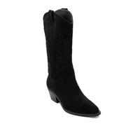Bottes Santiagos Hautes à Broderies Western et Finition Suède Description VendeuseAdoptez toutes les affirmations, mises en bouteille et inspiration de la tradition occidentale de l'esthétique.Les poi