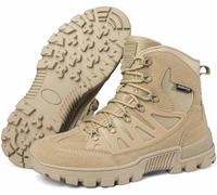 Bottes Tactiques Imperméables pour L’extérieur, Bottes Tactiques De Combat Mi-Hautes Respirantes, Bottes De Marche Hikig Légères pour Hikig Trekkig Desert, Yellow, 8 UK