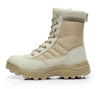 Bottes Tactiques légères de qualité Militaire pour Hommes, Bottes de Combat imperméables en Cuir pour Le Travail, la sécurité et la randonnée(Brown,38 EU)