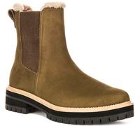 Bottes Toms Bennet En Nubuck Cuir Doublées En Fourrure Olive Femme EU 36-42