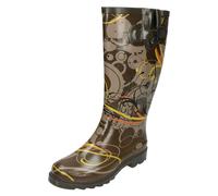 Bottes Wellington Spot On Design Enroulements Marron Multicolores (Beige) Femme