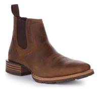 Bottes western Ariat Hybrid Low Boy en cuir pleine fleur pour hommes - Marron/Brun - Taille 47 44,5
