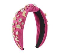 Bottes western en jean pour femmes et filles, bandeau à strass, haut tête de mort, bandeau noué, rose rouge
