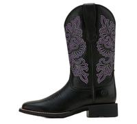 Ariat Arrondir Extensible Large Bout Carré Mi Femmes Bottes Noir Violet EU 36-42