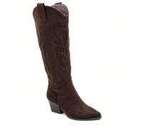 Bottes western hautes à talon bloc avec broderies et bout pointu - Style cowgirl Une nouvelle touche d'authenticité, un embouteillage moderne, un design moderne. Une tradition moderne, un chic cowboy