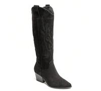 Bottes western hautes à talon bloc avec broderies et bout pointu - Style cowgirl Une nouvelle touche d'authenticité, un embouteillage moderne, un design moderne. Une tradition moderne, un chic cowboy