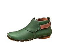Bottes western imperméables décontractées pour femme Bottines Chelsea élégantes légères à enfiler classiques confortables Coupe large Bottines de marche en plein air, Vert, 36.5 EU