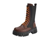 Bottes western marron pour femme avec fermeture et poches | Jolies chaussures à plateforme Kawaii assorties aux robes JK- et de princesse, jupes en cuir denim et jeans pour le cosplay