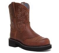 ARIAT Fatbaby Selle Dapper Cheville à Enfiler Ouest en Marron Blanc Size UK 3 -