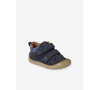 Bottillons scratchés cuir souple bébé premiers pas bleu 19