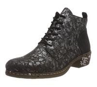 Bottine à Lacets - RIEKER - Noir Combi - Talon Carré - Confort Exceptionnel - Femme 38