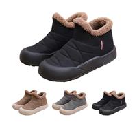 Bottine Antiderapante Femme Hiver, Chaussons Montants Fourrés Bottines Femme, Bottines Rembourrée Et Chaud Bottes Couleur Unie Boot De Neige Chaussure Botte Automne Hiver 2025 Nouveau Chaussure