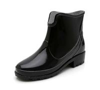 Bottine Caoutchouc Femme Bottines d'hiver Chaussures de Sécurité Hommes Femmes Pluie Imperméables Doublure en Tissu Doublées Chaudes pour Homme Bottes Courtes
