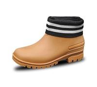 Bottine Caoutchouc Femme Bottines d'hiver Chaussures de Travail Légère PVC Antidérapantes Doublure en Tissu Doublées Chaudes pour Homme Bottes Pluie Mixte Adulte