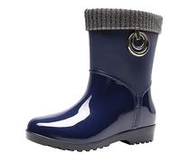 Bottine Caoutchouc Femme Extérieur Imperméable l'eau Bottes Dessus Rond Chaussures PVC Antidérapantes Légère Bottines de Pluie Travail en Plein Air Confortable Jardin
