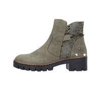 Bottine Cuir Rieker Columno - Vert - Femme - Zip - Plat 37