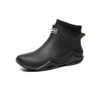 Bottine de Sécurité Homme Femme Bottines d'hiver Bottes Dessus Rond Chaussures en Caoutchouc Unisexes Courtes Doublure Tissu Doublées Chaudes pour Protective Footwear Dull