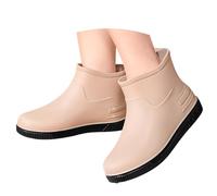 Bottine de Sécurité Homme Femme Extérieur Imperméable l'eau Bottes Dessus Rond Chaussures Pluie Imperméables en Caoutchouc Courtes pour Confortable Jardin Bottines