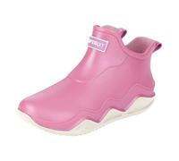 Bottine de Sécurité Homme Femme Extérieur Imperméable l'eau Chaussures Hommes Femmes Bottes Pluie Doublure en Tissu Doublées Chaudes pour Confortable Antidérapant
