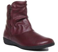 Bottine décontractée en cuir pour femme Josef Seibel Naly 24 - Bordo - Rouge - Compensé 42