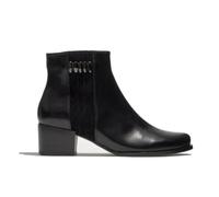 Bottine en cuir à talon bas Regarde le Ciel Jolene-26 noir pour femme - Femme