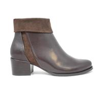 Bottine en cuir et daim marron avec talon Regarde le Ciel Jolene-40 pour femme - Femme