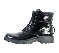 Geox Bottines J Casey Girl Fille – Cuir verni, lacets – Noir 39 EU