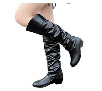 Bottine Femme Cuir Hiver Plate Noir - Automne Bout Rond Bottines Doublure Fourrure Chaude Imperméables Mode Ankle Hiver Tendance De Trekking Plein Air Décontractée De La Mode Western Bottes