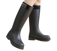 Bottine Femme, Extérieur Caoutchouc Pluie Bottes Impermeable Travail Randonnées Chaussures Antidérapant Confortable Jardinage Bottine, Black, 37-38