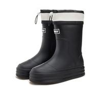 Bottine Femme, Pluie Impermeable Caoutchouc Chaussures Travail Antidérapant Jardinage Bottine Confortable Extérieur Randonnées Bottes, Black, 37