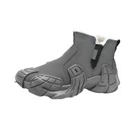 Bottine Homme Cuir avec Zip Latéral, Chaussures Montantes Fourrées, Bottes de Neige Outdoor à Enfiler, Boots Orthopédiques Semelle Épaisse Crantée Antidérapante - Automne Hiver, Marche, Loisirs