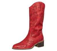 Bottine Pour Femmes Imperméable Bottes Cuir Avec Talon Large Bas Chaussures Boots D'hiver Chaude Avec Fermeture Eclair Mi-Mollet Bottines De Neige Moto Comfortable Chaussures De Travail Antidérapant