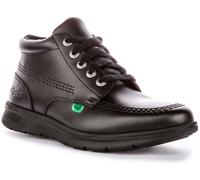 Bottine Scolaire En Cuir Kickers Kelland À Lacets Femme Trainer Noir EU 36-42