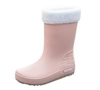 Bottine Talon Women's Spring Summer Autumn and Winter High Top Plus Velvet Cotton Removable and Washable Outdoor Fashion Work Fishing Car Wash Kitchen Non Warm Sandales Compensées Noires (Pink, 39)
