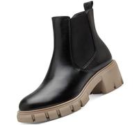 Bottine Tamaris Femme Noir - Chelsea Boots en cuir avec fermeture éclair et talon large de 6 cm 38