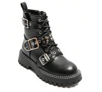 Bottines à la mode, polyvalentes, décontractées, à semelle épaisse et réglables Découvrez les embouteillages boucles noires pour femme, idéaux pour répartir et toucher les audaces à tenues. Parfaites 