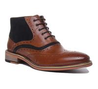 Bottines à lacets en daim pour hommes JUSTINREESS Hawkin - Brun Bleu - Cuir - Brogue 45