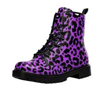 Bottines À Lacets Imprimées Pour Femme Plates Multicolores Courtes De Style Combat Avec Plateforme Cuir Léger À Blocs De Couleurs À Porter Avec Jeans Robes Jupes Pour Voyages Fêtes Et Halloween