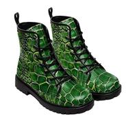 Bottines À Lacets Imprimées Pour Femme Plates Multicolores Courtes De Style Combat Avec Plateforme Cuir Léger À Blocs De Couleurs À Porter Avec Jeans Robes Jupes Pour Voyages Fêtes Et Halloween
