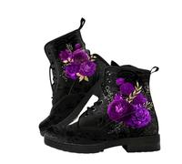 Bottines À Lacets Imprimées Pour Femme Plates Multicolores Courtes De Style Combat Avec Plateforme Cuir Léger À Blocs De Couleurs À Porter Avec Jeans Robes Jupes Pour Voyages Fêtes Et Halloween