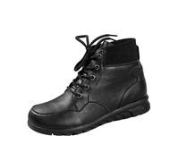 Bottines à lacets pour femme à talon compensé bas - Style décontracté - Col en tricot élégant - Bout rond - Couleur unie - Confortables - Classiques, Noir , 36.5 EU