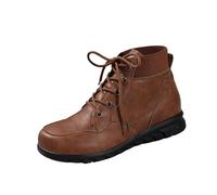 Bottines à lacets pour femme à talon compensé bas - Style décontracté - Col en tricot élégant - Bout rond - Couleur unie - Confortables - Classiques, jaune, 39.5 EU