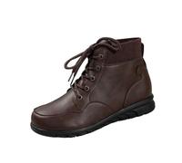 Bottines à lacets pour femme à talon compensé bas - Style décontracté - Col en tricot élégant - Bout rond - Couleur unie - Confortables - Classiques, marron, 37.5 EU