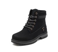 Bottines à lacets pour femme - Coupe large - Confortables - Pour la marche, la randonnée - Imperméables - Élégantes - Style vintage - Style militaire - Pour l'extérieur, le travail, le bureau, Noir