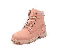 Bottines à Lacets pour Femmes, Confortables, Grande Largeur, Bottines de Randonnée et de Marche Imperméables, Style Vintage, Militaire, Décontracté, pour le Travail, le Bureau, l’Extérieur, rose, 38.5
