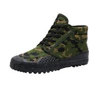 Bottines à lacets pour homme - Bottes de cowboy antidérapantes - Style militaire - Semelle en caoutchouc - Chaussures de sport d'extérieur - Bottes de motard robustes - Chaussures de travail