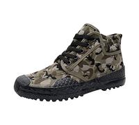 Bottines à lacets pour homme - Bottes de cowboy antidérapantes - Style militaire - Semelle en caoutchouc - Chaussures de sport d'extérieur - Bottes de motard robustes - Chaussures de travail