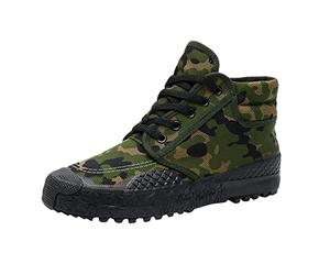 Bottines à lacets pour homme - Bottes de cowboy antidérapantes - Style militaire - Semelle en caoutchouc - Chaussures de sport d'extérieur - Bottes de motard robustes - Chaussures de travail